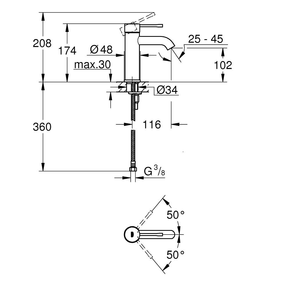 Baterie lavoar Grohe Essence, marime S [4]