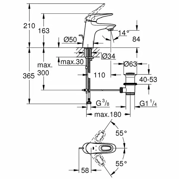Baterie lavoar Grohe Eurostyle marimea S monocomanda crom [2]