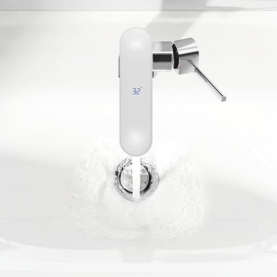 Baterie lavoar Grohe Plus, pipa pivotanta si afisaj LED, ventil click clack [7]