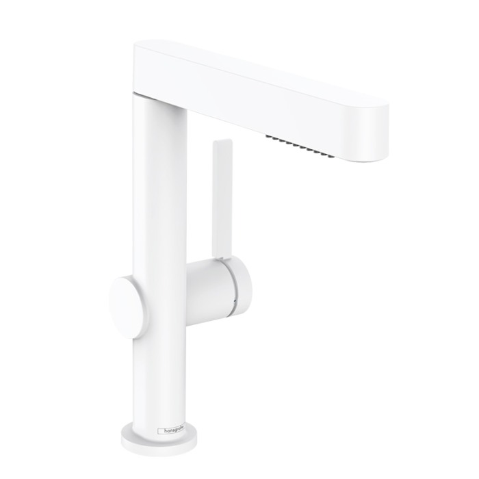 Baterie lavoar, Hansgrohe, Finoris 230, cu pipa extractibila, cu ventil, alb mat [1]