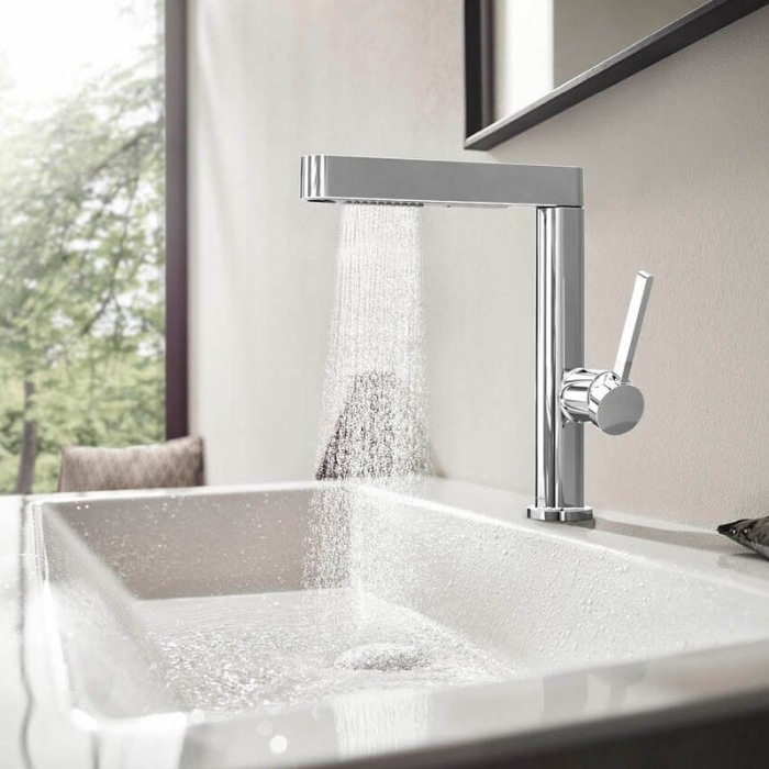 Baterie lavoar, Hansgrohe, Finoris 230, cu pipa extractibila, ventil, crom [4]