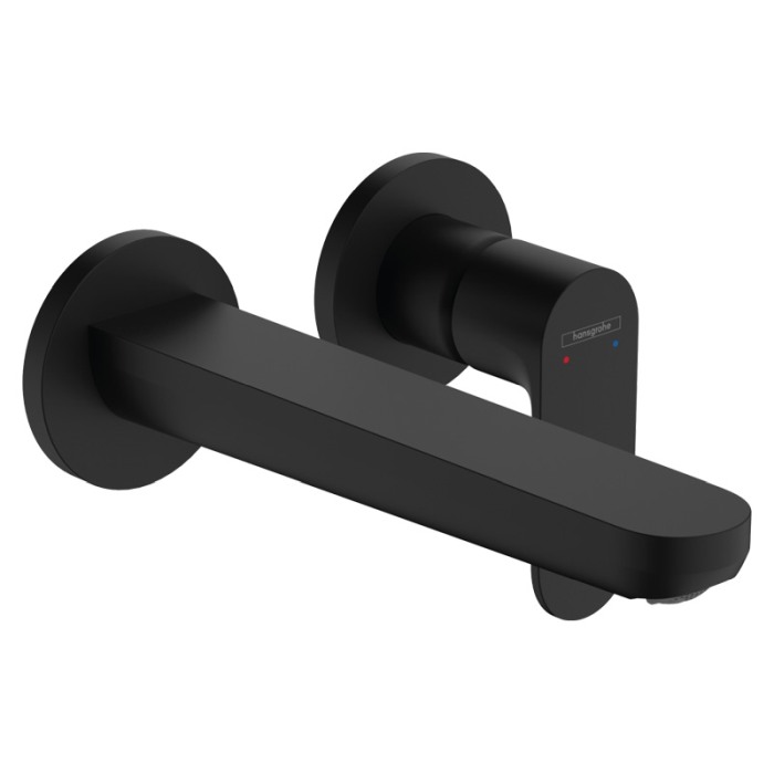 Baterie lavoar Hansgrohe, Rebris S, cu montaj pe perete, parte vizibila, negru mat [1]