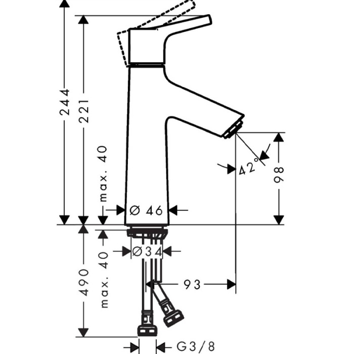 Baterie lavoar Hansgrohe, Talis Select S, crom [2]