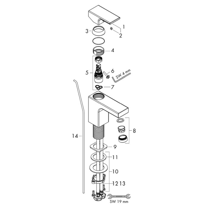Baterie lavoar, Hansgrohe, Vernis Shape 100, cu ventil pop-up, crom [4]