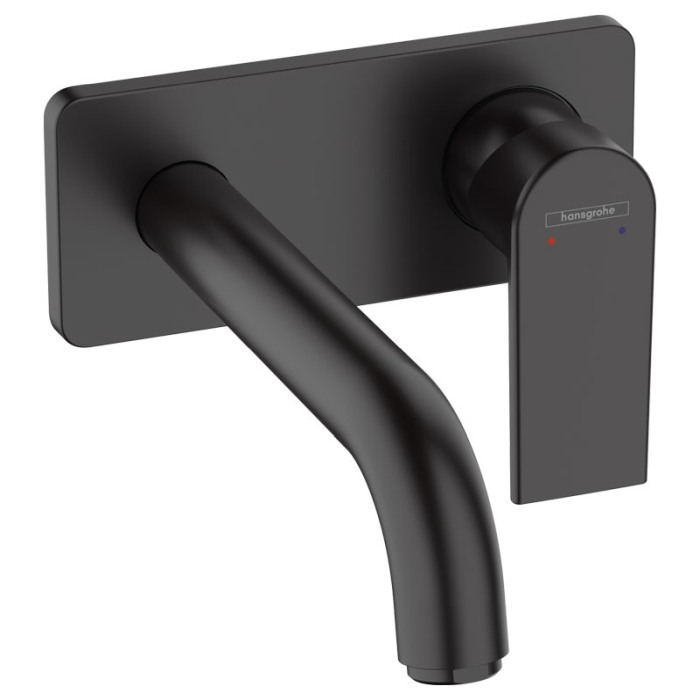 Baterie lavoar Hansgrohe, Vernis Shape, pipa 205 mm, montaj pe perete, negru mat [1]