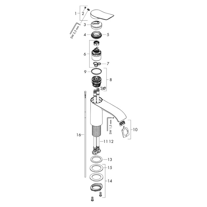 Baterie lavoar, Hansgrohe, Vivenis 110, CoolStart, cu ventil, crom [4]