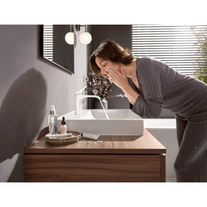 Baterie lavoar, Hansgrohe, Vivenis 110, cu ventil, alb mat [6]
