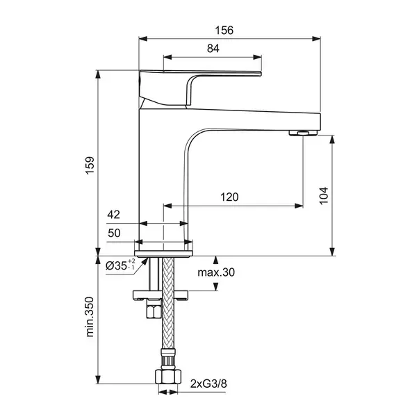 Baterie lavoar Ideal Standard Cerafine D crom lucios fara ventil H105 [9]