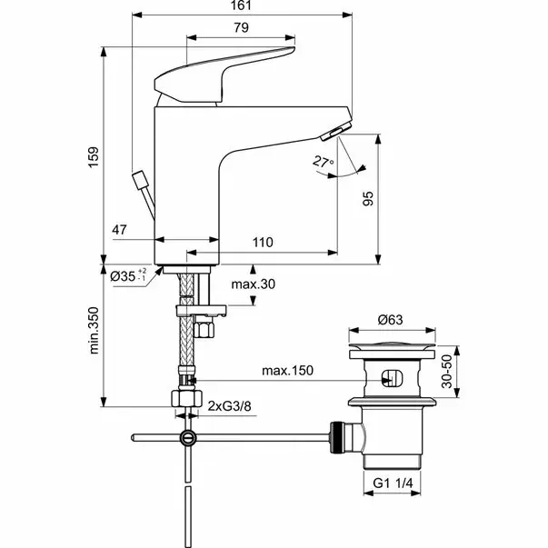 Baterie lavoar Ideal Standard Ceraflex Rim Grande [2]