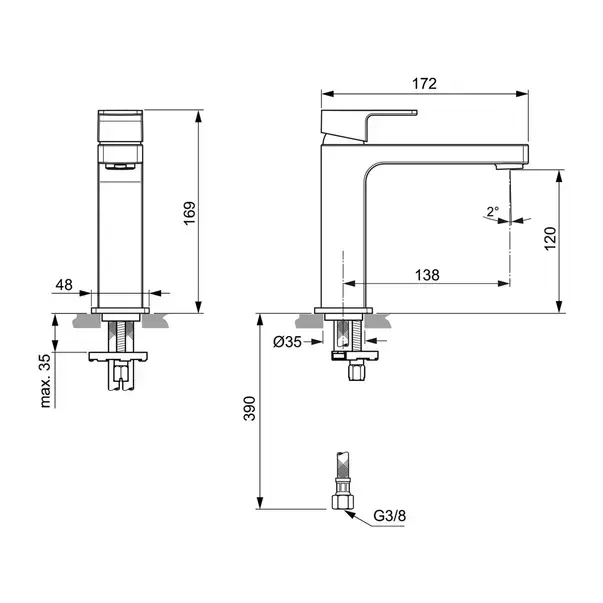 Baterie lavoar Ideal Standard Edge Grande monocomanda crom lucios [7]
