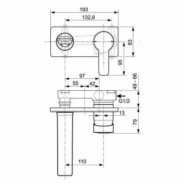 Baterie lavoar Ideal Standard Gio cu montaj incastrat [3]