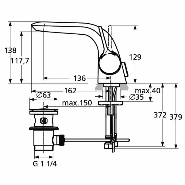 Baterie lavoar Ideal Standard Melange [5]