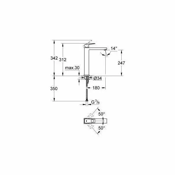 Baterie lavoar inalta Grohe Eurocube XL crom lucios [3]