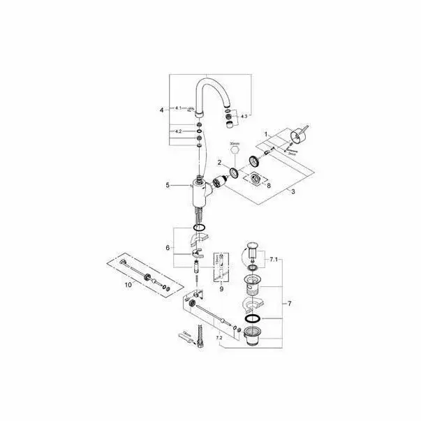 Baterie lavoar inalta Grohe Eurosmart Cosmopolitan L pipa pivotanta crom lucios [3]