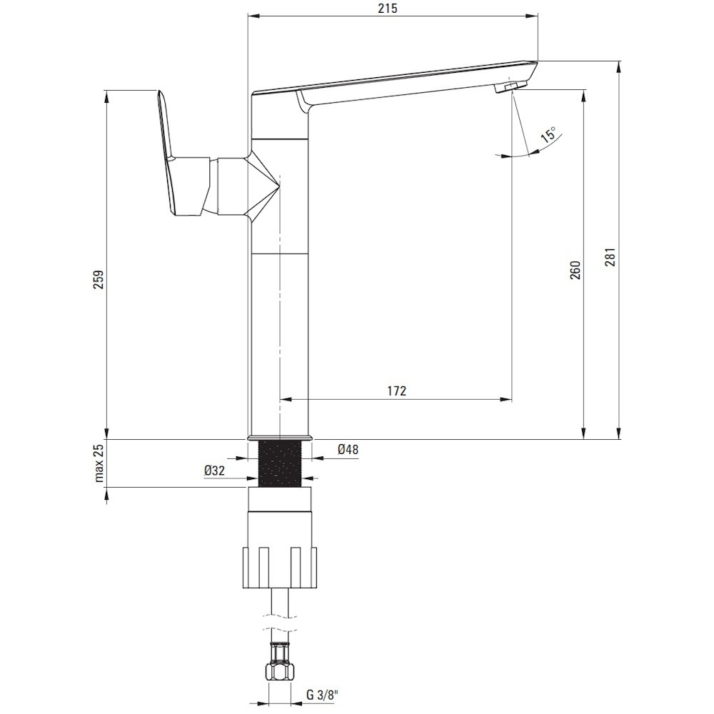 Baterie lavoar inalta monocomanda Deante Arnika BQA_020K [4]