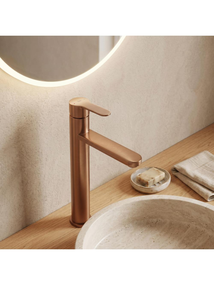 Baterie lavoar Rea Arcos cupru periat PVD 290mm montaj pe blat [3]