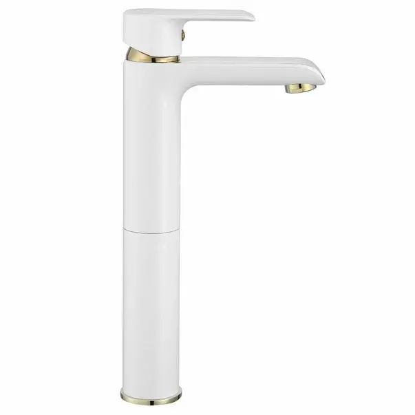 Baterie lavoar inalta Rea Bloom monocomanda alb - auriu [3]
