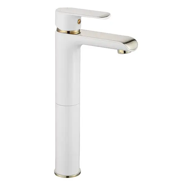 Baterie lavoar inalta Rea Bloom monocomanda alb - auriu [1]