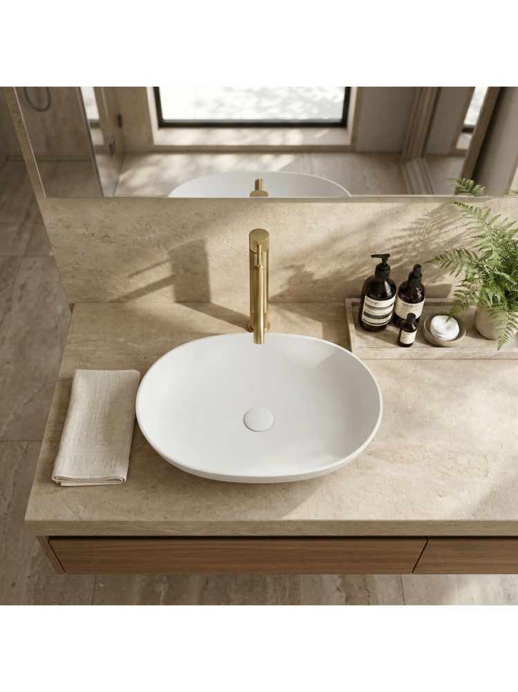 Baterie lavoar inalta Rea Lungo Stripe auriu periat  [7]