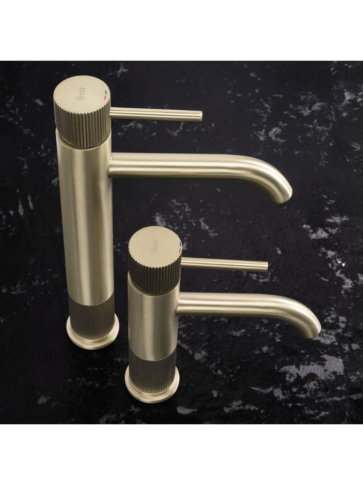 Baterie lavoar inalta Rea Lungo Stripe auriu periat  [8]