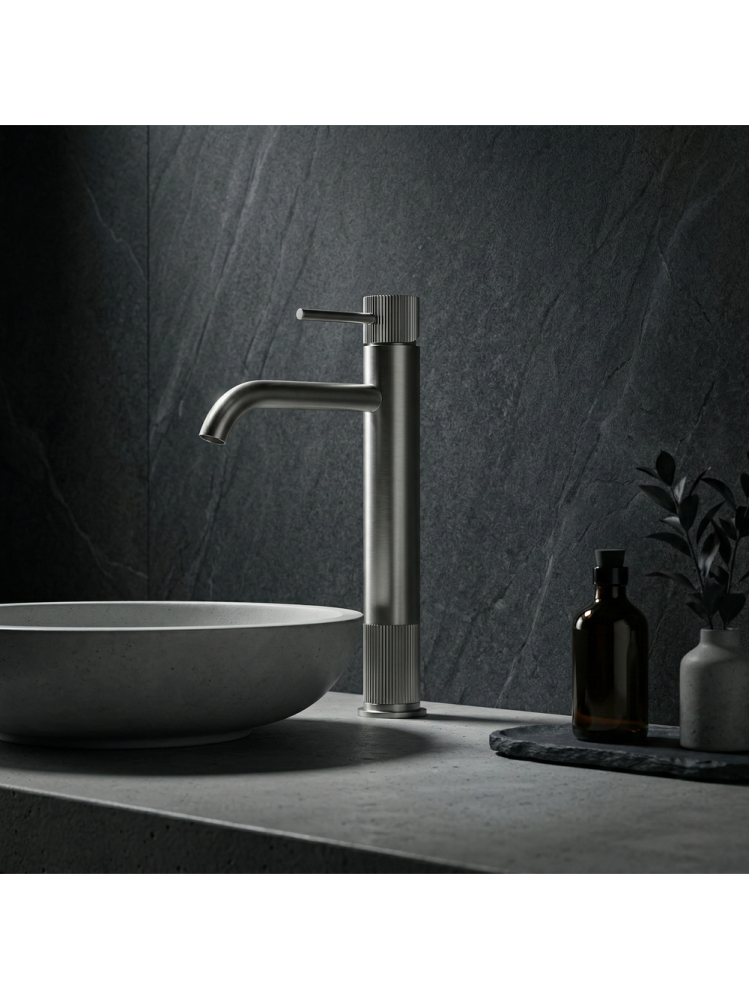 Baterie lavoar inalta Rea Lungo Stripe crom periat [6]