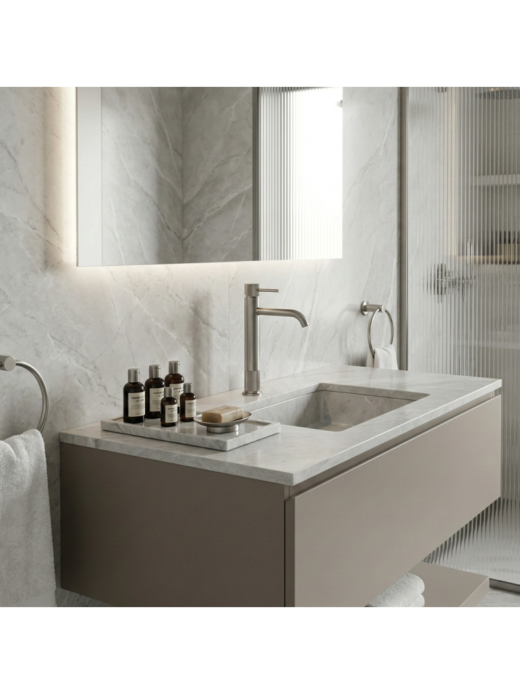 Baterie lavoar inalta Rea Lungo Stripe crom periat [5]