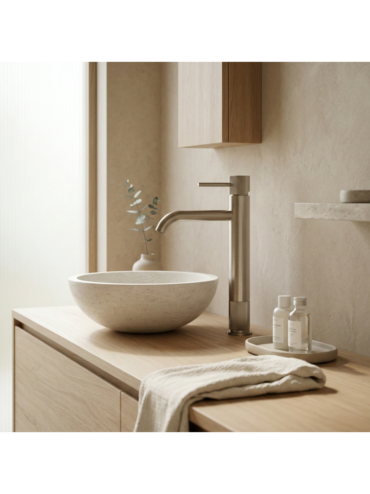 Baterie lavoar inalta Rea Lungo Stripe crom periat [10]