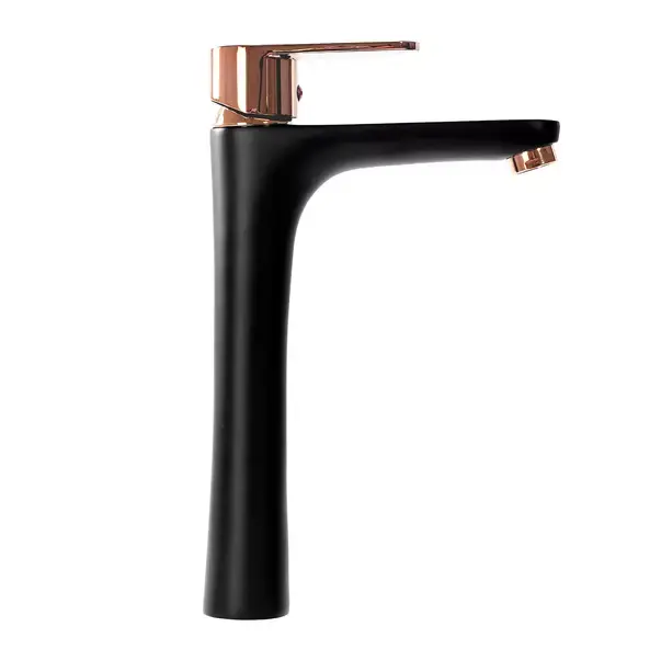 Baterie lavoar inalta Rea Mild negru - Rose Gold monocomanda [1]