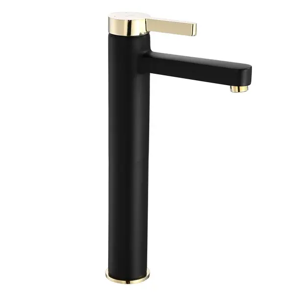 Baterie lavoar inalta Rea Polo monocomanda negru - auriu [1]