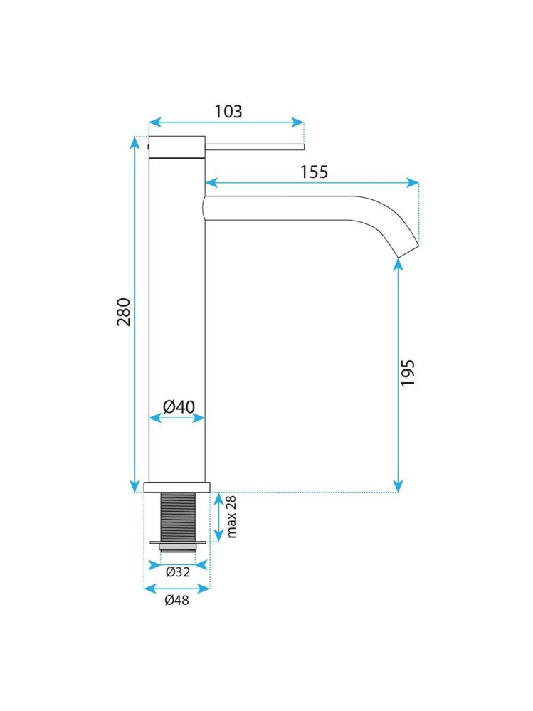 Baterie lavoar inalta Rea Rivo titan [13]