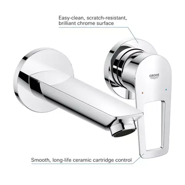 Baterie lavoar incastrata Grohe BauEdge crom cu corp incastrat inclus [7]