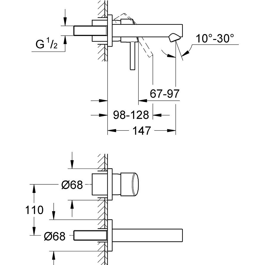 Baterie lavoar incastrata Grohe Concetto, marime S [3]