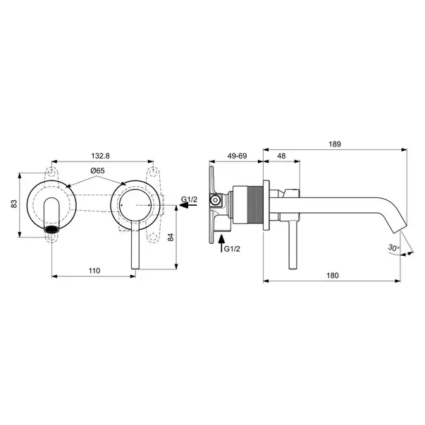 Baterie lavoar incastrata Ideal Standard Ceraline crom [3]