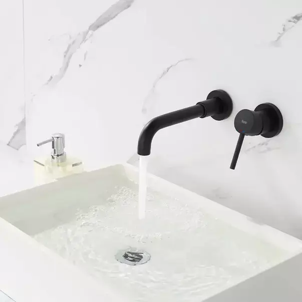 Baterie lavoar incastrata Rea Lungo negru mat cu corp ingropat [3]
