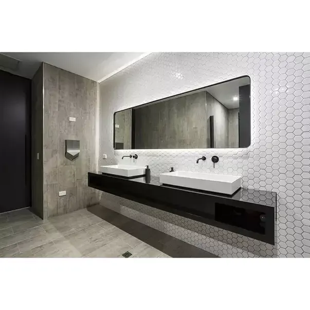 Baterie lavoar incastrata Rea Lungo negru mat cu corp ingropat [5]