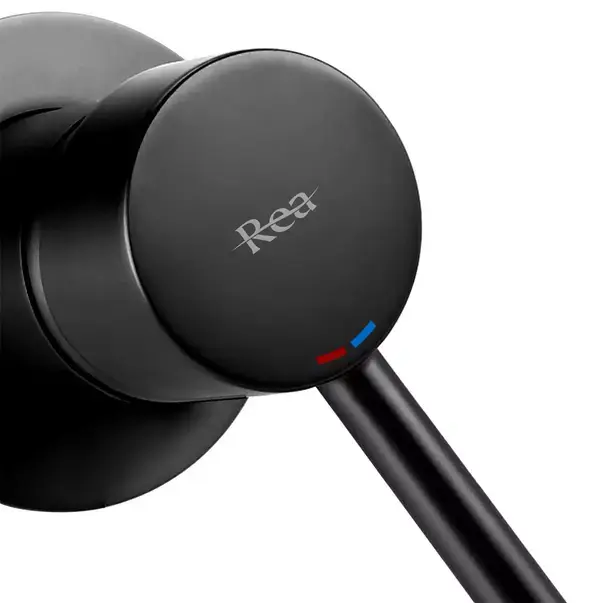 Baterie lavoar incastrata Rea Lungo negru mat cu corp ingropat [13]
