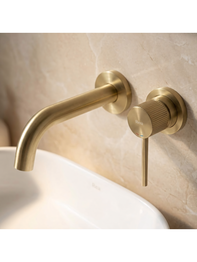 Baterie lavoar incastrata Rea Lungo Stripe auriu periat [3]