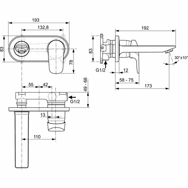 Baterie lavoar ingropata Ideal Standard Ceraflex [2]