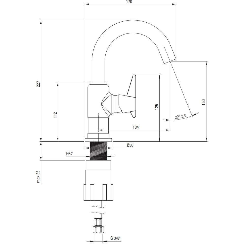 Baterie lavoar monocomanda negru Deante Temisto BQT_N20M [3]