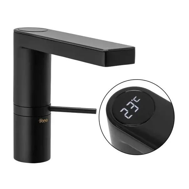 Baterie lavoar Rea Amar LCD negru mat [1]