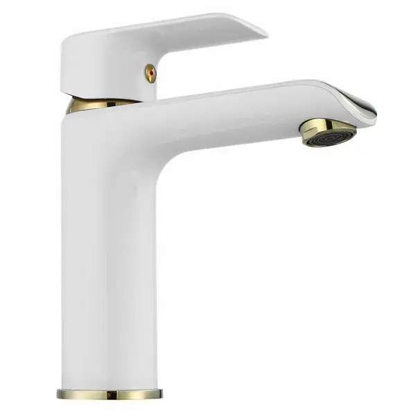 Baterie lavoar Rea Bloom monocomanda alb - auriu [6]