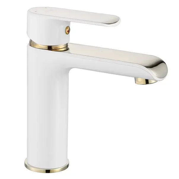 Baterie lavoar Rea Bloom monocomanda alb - auriu [1]