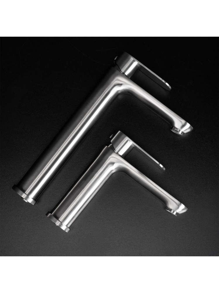 Baterie lavoar Rea Logan Nickel Periat montaj pe blat 185 mm pipa 115 mm PVD [8]