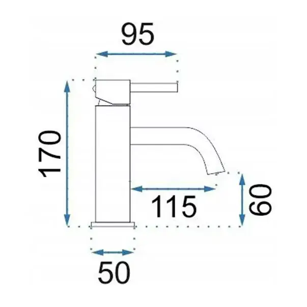 Baterie lavoar Rea Lungo monocomanda alb [2]