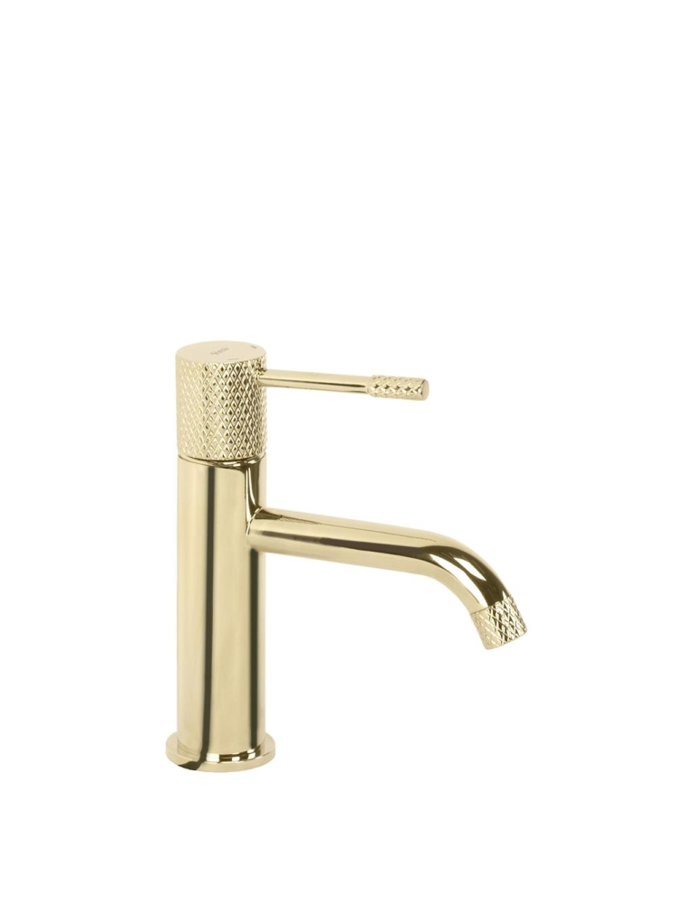 Baterie pentru lavoar Rea Venti auriu PVD 190mm pipa fixa 130mm montaj pe blat [10]