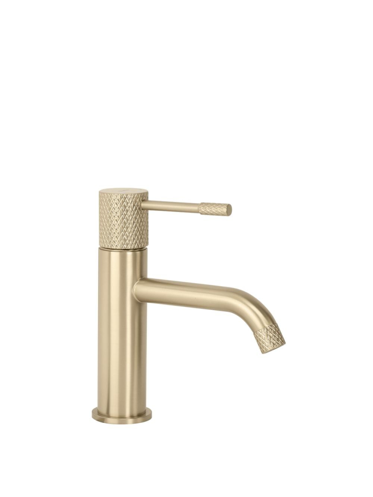 Baterie lavoar Rea Venti auriu periat pipa fixa 130 mm inaltime 190 mm montaj blat [10]
