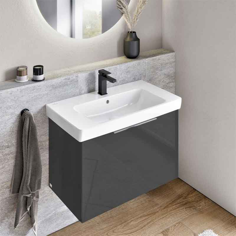 Baterie lavoar Villeroy & Boch, Architectura Square, fără ventil, negru mat [9]