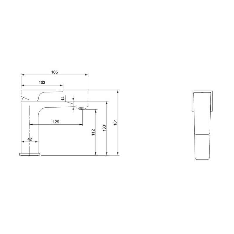 Baterie lavoar Villeroy & Boch, Architectura Square, fără ventil, negru mat [12]
