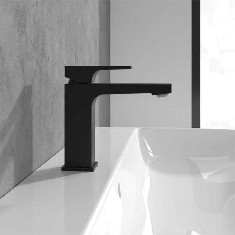 Baterie lavoar Villeroy & Boch, Architectura Square, fără ventil, negru mat [3]