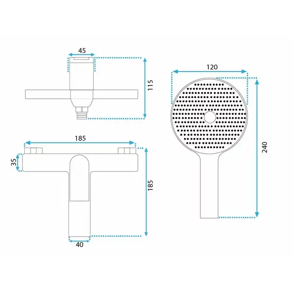 Baterie monocomanda pentru cada auriu periat Rea Avalon [5]
